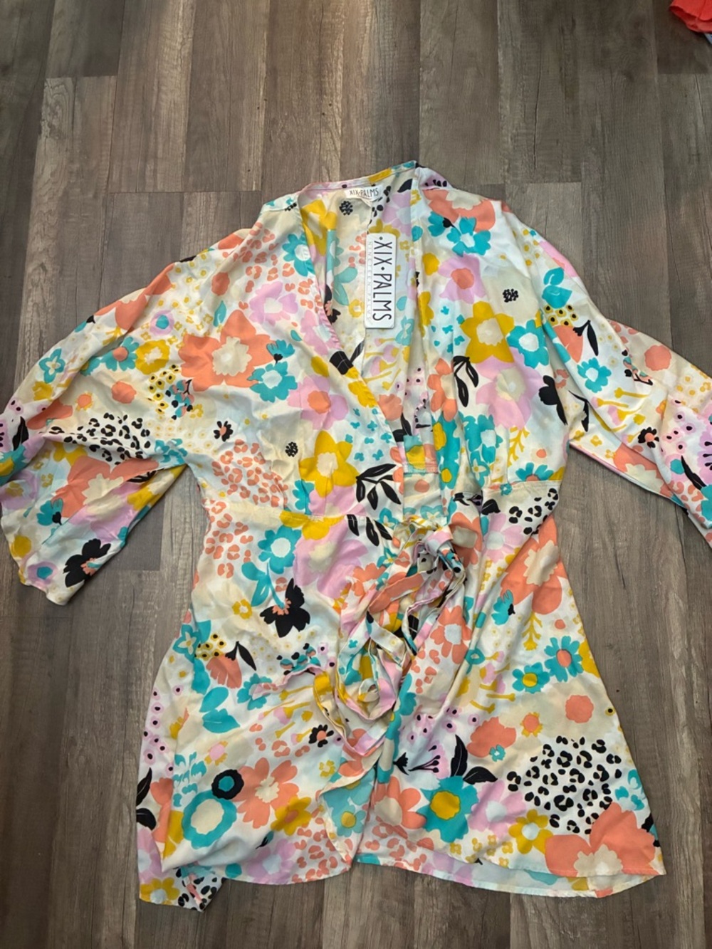 Floral Wrap Chemise in Multi-Color